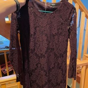 Dark purple lace dress with sleeves